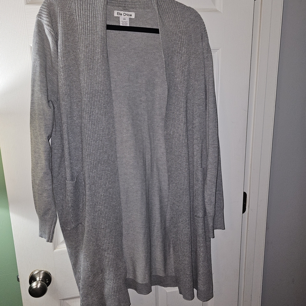 Women's Gray Cardigan Sweater